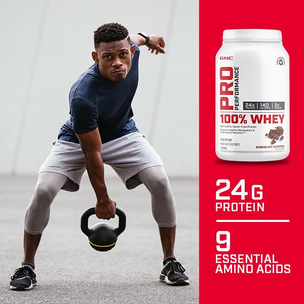 GNC Pro Performance 100% Whey Protein Powder - Chocolate Supreme, 25 Servings - Maple Wellness Supplements