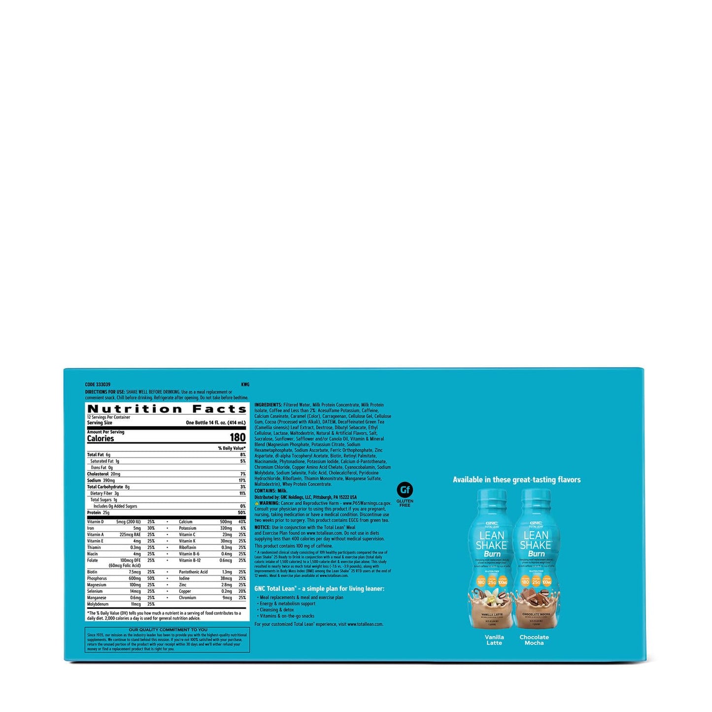 GNC Total Lean Lean Shake Burn - Chocolate Mocha - Maple Wellness Supplements