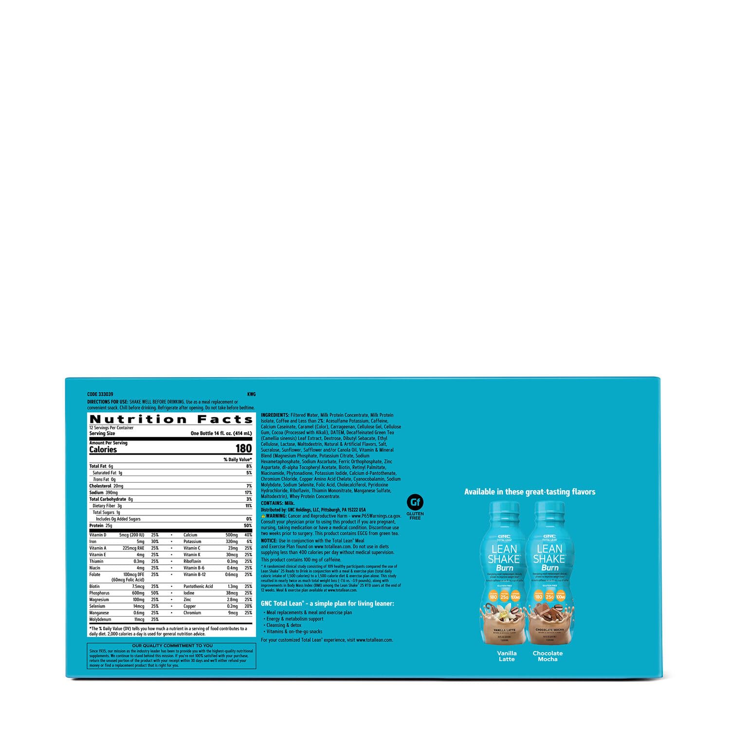 GNC Total Lean Lean Shake Burn - Chocolate Mocha - Maple Wellness Supplements