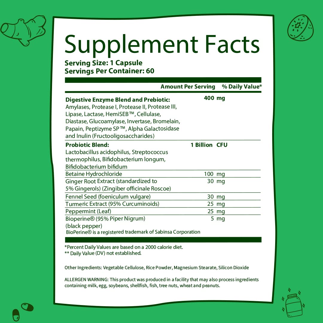 GOBIOTIX Digestive Enzymes Supplement with Prebiotics and Probiotics for Women and Men - Gut Health, Gluten Digestion, Lactose Absorption - Maple Wellness Supplements