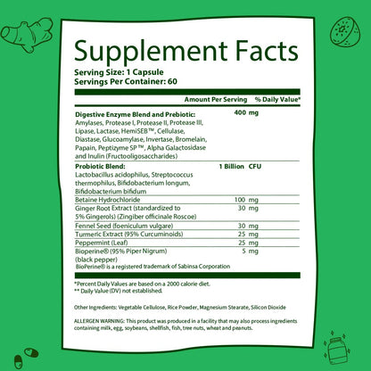 GOBIOTIX Digestive Enzymes Supplement with Prebiotics and Probiotics for Women and Men - Gut Health, Gluten Digestion, Lactose Absorption - Maple Wellness Supplements