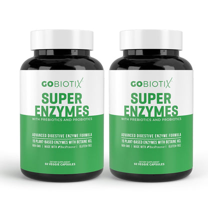 GOBIOTIX Digestive Enzymes Supplement with Prebiotics and Probiotics for Women and Men - Gut Health, Gluten Digestion, Lactose Absorption - Maple Wellness Supplements
