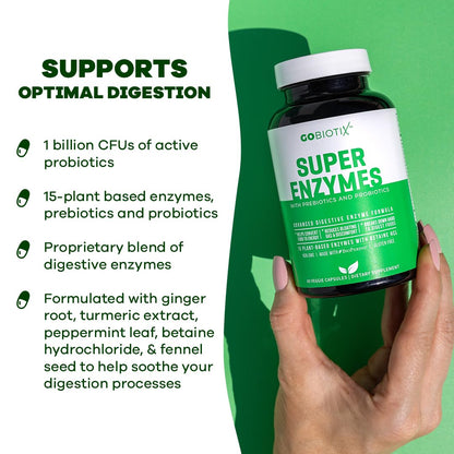 GOBIOTIX Digestive Enzymes Supplement with Prebiotics and Probiotics for Women and Men - Gut Health, Gluten Digestion, Lactose Absorption - Maple Wellness Supplements