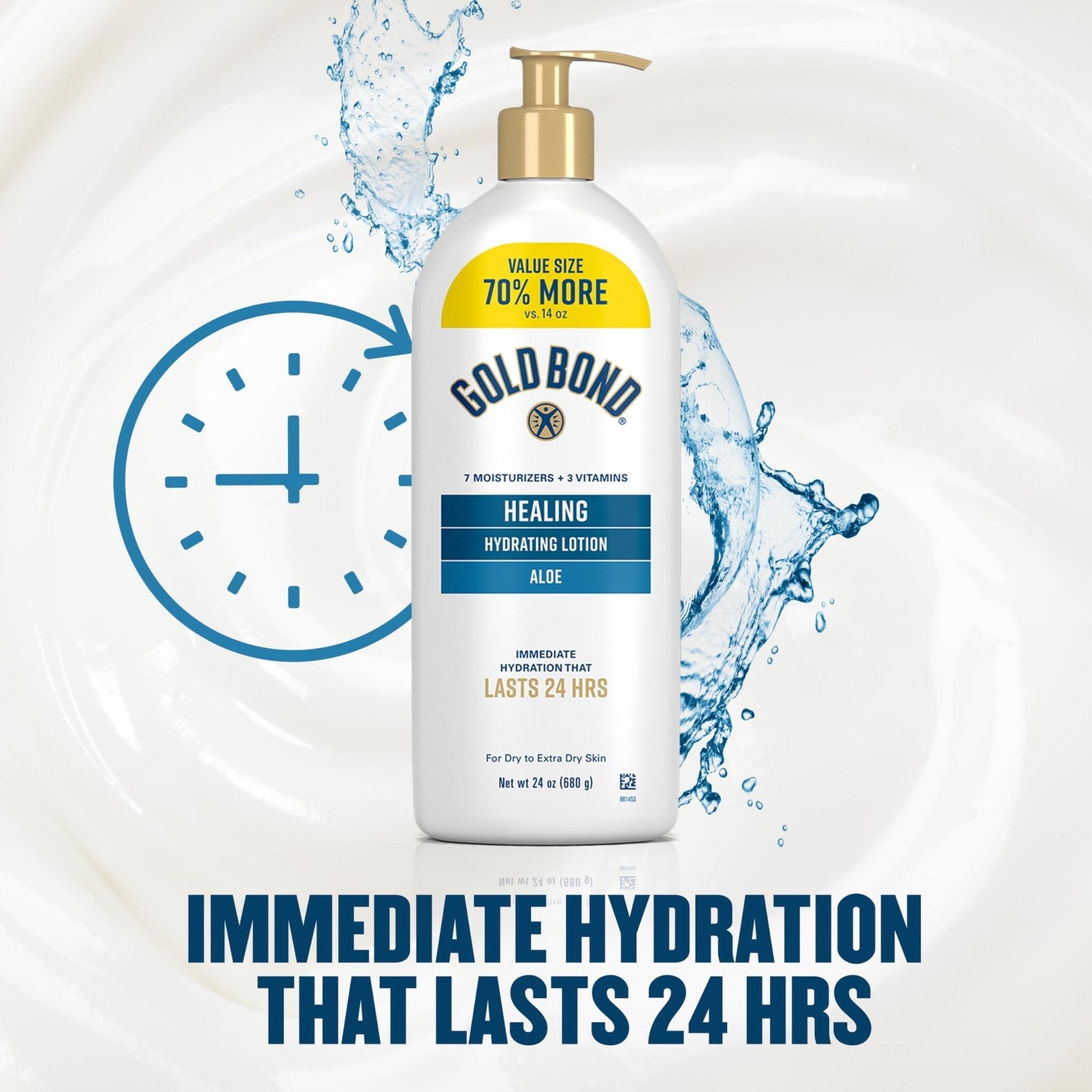 Gold Bond Healing Hydrating Lotion With Aloe Moisturizes, Heals & Smooths Dry Skin, Delivers Immediate 24-Hour Hydration, Value Size, 24 oz. - Maple Wellness Supplements