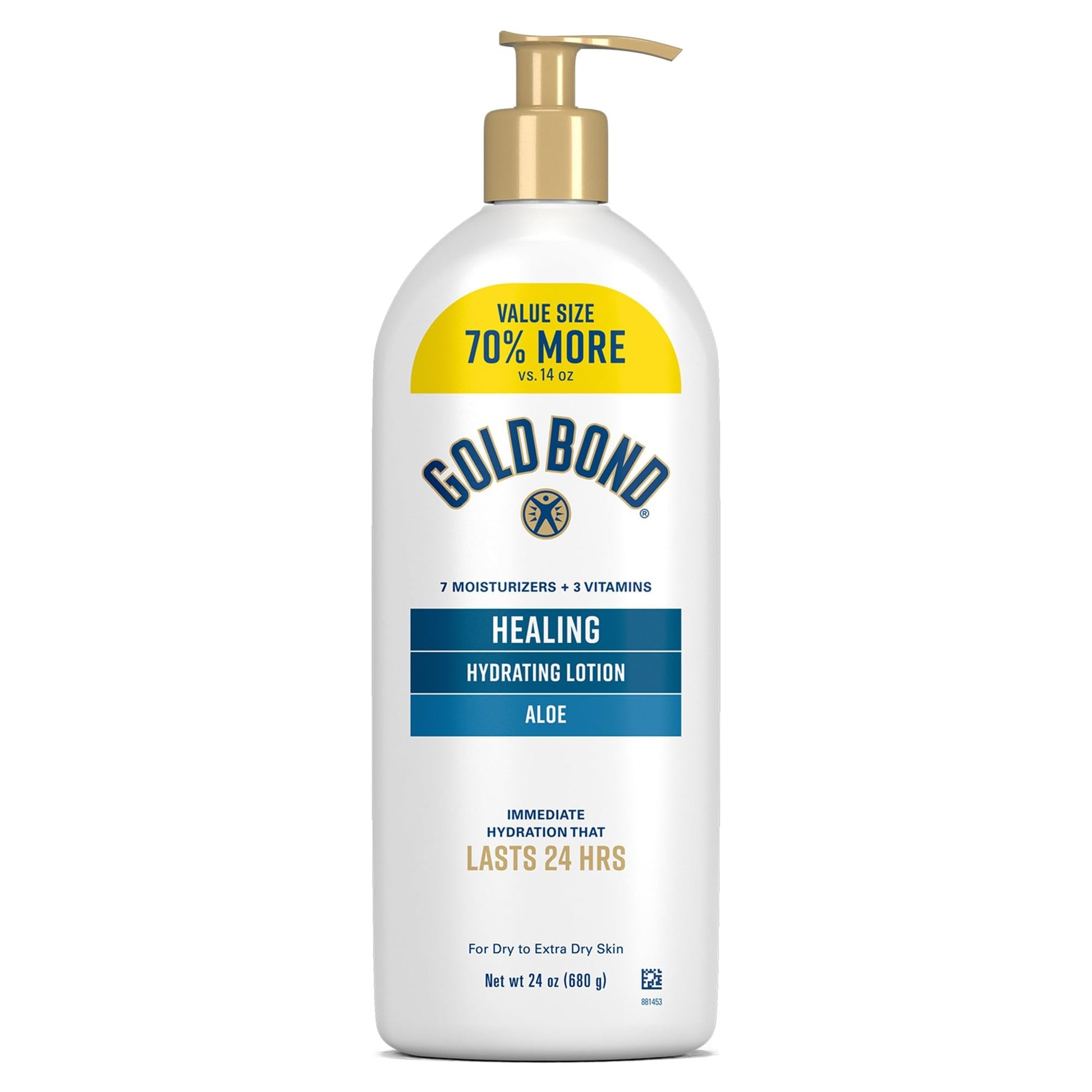 Gold Bond Healing Hydrating Lotion With Aloe Moisturizes, Heals & Smooths Dry Skin, Delivers Immediate 24-Hour Hydration, Value Size, 24 oz. - Maple Wellness Supplements