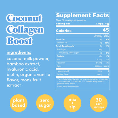 GOLDE - Collagen Boost Vegan Creamer - Vanilla Cream - Plant Based Collagen Supplement w/Hyaluronic Acid, Biotin, & Bamboo Extract - Supports Hair, Skin, & Nail Health - 30 Servings - Maple Wellness Supplements