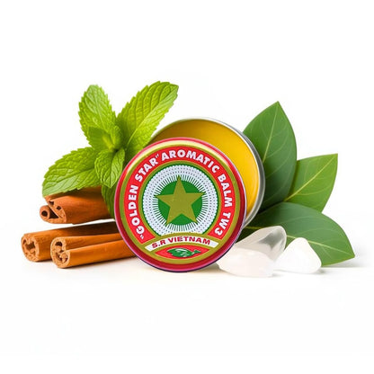 Golden Star Aromatic Balm (Pack of 8) - Authentic Vietnamese Cao Sao Vang - Support Fast Relief for Headaches, Muscle Pain, Colds, & Insect Bites - Natural Essential Oils - Travel Size 4g Tins - Maple Wellness Supplements