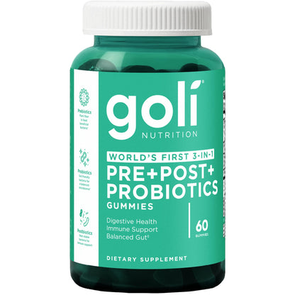 Goli Pre Pro Postbiotic Gummies - Worlds First 3-in-1 Formula with DE111 Probiotics, XOS Prebiotics, MCC1849 Postbiotics - Vegan, Non-GMO, Gluten-Free - Maple Wellness Supplements