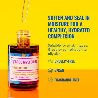 Good Molecules Squalane Oil - 100% Natural Squalane Oil Non-Greasy Moisturizer for Face, Skin, and Hair - Skin Firming - Maple Wellness Supplements