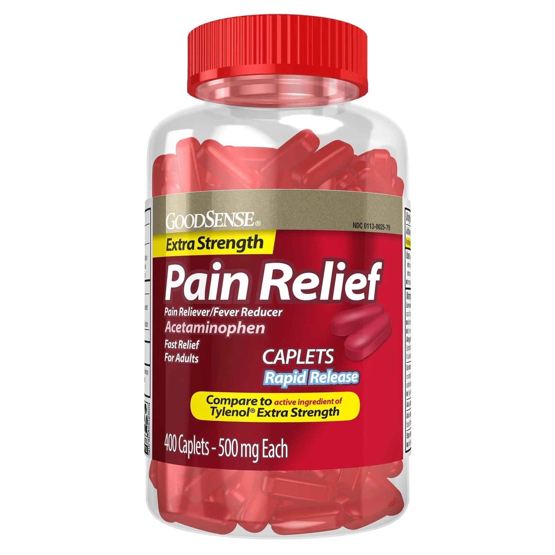 Good Sense Rapid Release Pain Relief, Acetaminophen Caplets 500 mg, Extra Strength Pain Reliever and Fever Reducer - Maple Wellness Supplements