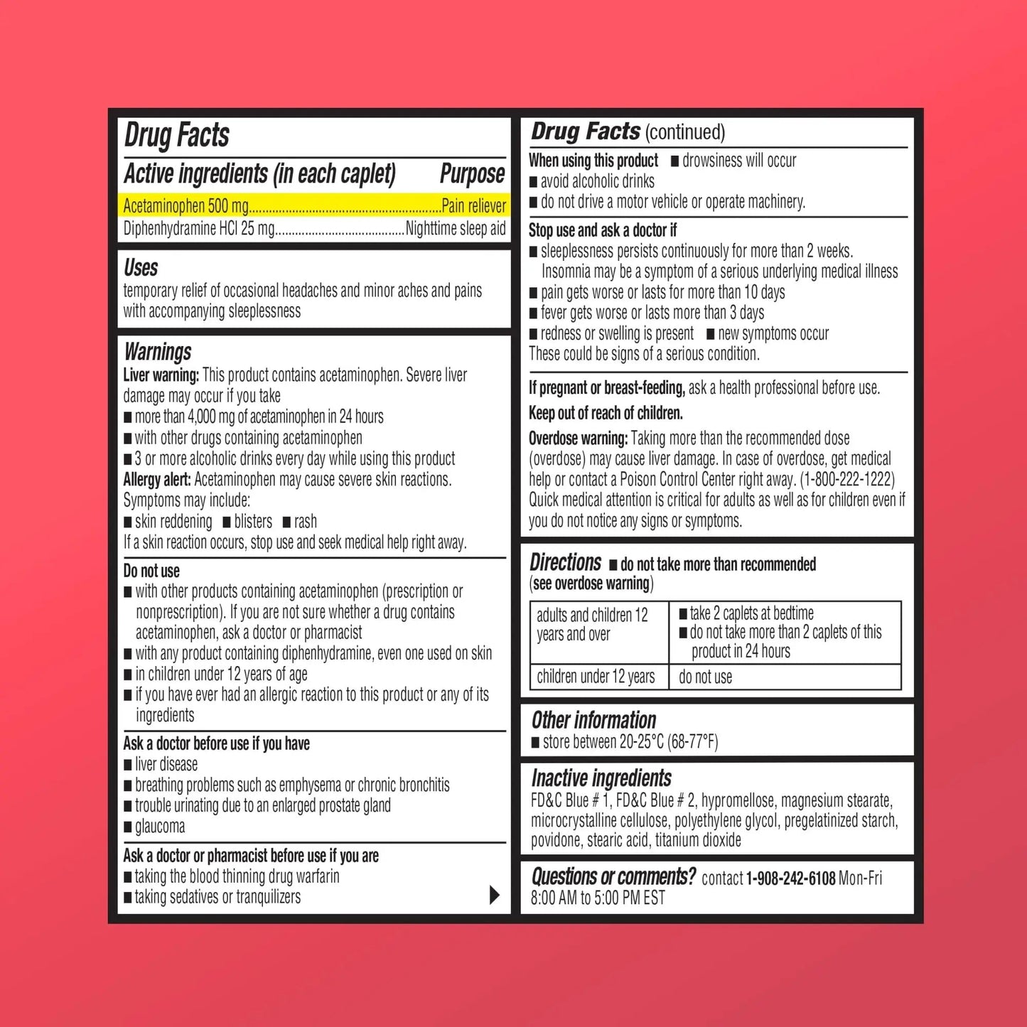 GoodMeds Compare to Tylenol PM PM Pain Reliever & Sleep Aid, Generic Acetaminophen 500mg, Fast-Acting, Extra Strength for Headaches, Migraines, Aches | Non-Habit Forming (375 Count) - Maple Wellness Supplements