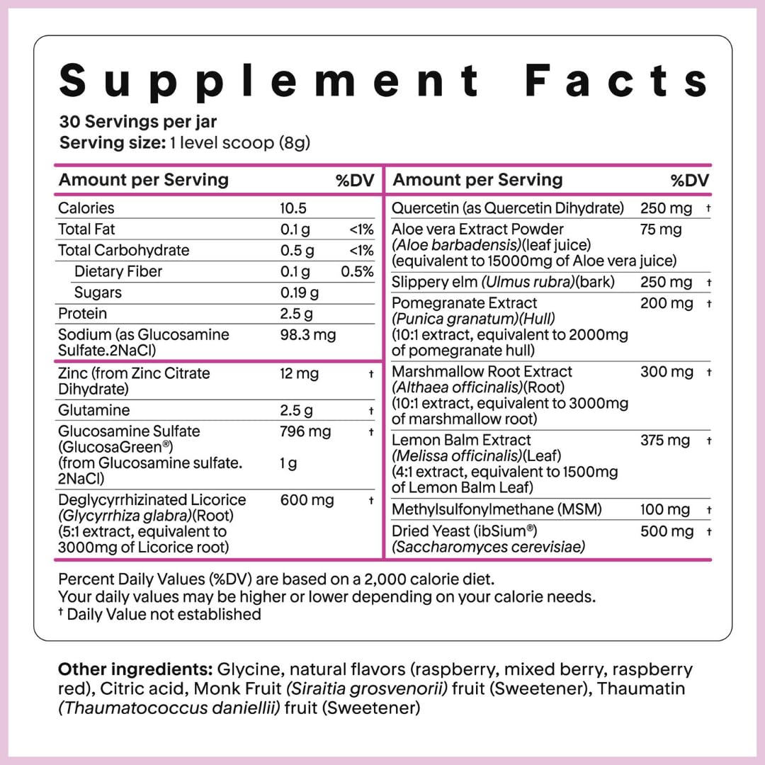 Goodness Lover Gut Soothe & Glow, Gut Digestive Support Supplement with L-Glutamine Powder and MSM, Support Bloat Relief, with Aloe Vera, - Maple Wellness Supplements