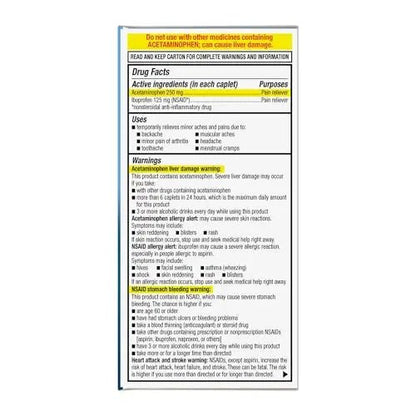 GoodSense Dual Action Acetaminophen and Ibuprofen (NSAID) Tablets, 250 mg/125 mg, Back Pain, 144 Count - Maple Wellness Supplements