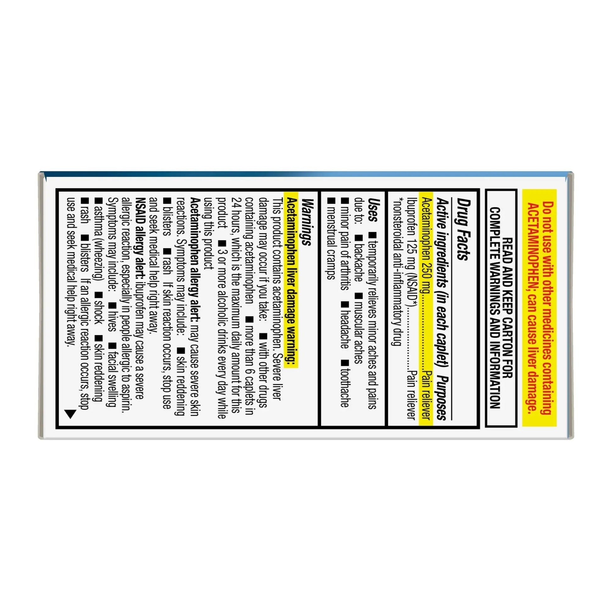 GoodSense Dual Action Acetaminophen and Ibuprofen (NSAID) Tablets, 250 mg/125 mg, Back Pain, 36 Count - Maple Wellness Supplements