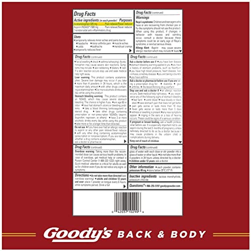 Goody's Back and Body Pain Relief Powder, 24 ct (Pack of 4) - Maple Wellness Supplements