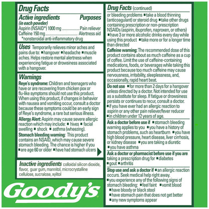 Goody's Hangover Powders, Fast Pain Relief & Boost of Alertness Berry Citrus, 4 ct (Pack of 1) - Maple Wellness Supplements