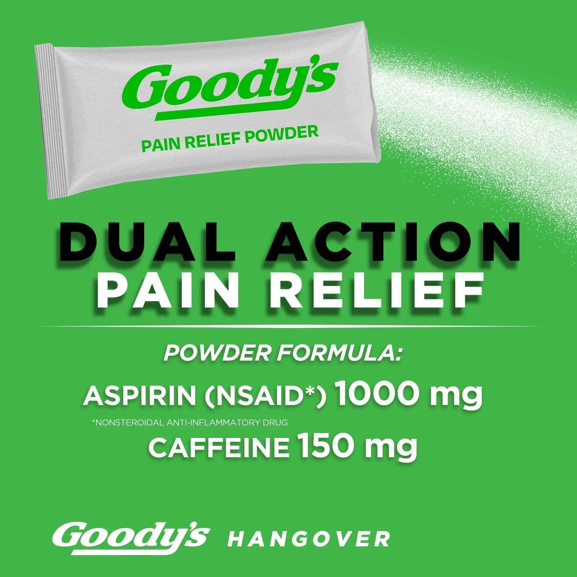 Goody's Hangover Relief Powder, Dual Action Fast Headache Pain Relief with Aspirin and Caffeine, Berry Citrus Flavor, 16 Count - Maple Wellness Supplements