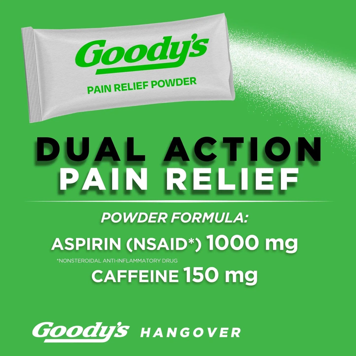 Goody's Hangover Relief Powder, Dual Action Fast Headache Pain Relief with Aspirin and Caffeine, Berry Citrus Flavor, 4 Powder Sticks, 6 Pack - Maple Wellness Supplements