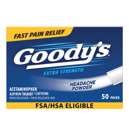 Goody's Pain Relief Powders, Extra Strength Headache Powder, 50 ct (Pack of 1) - Maple Wellness Supplements