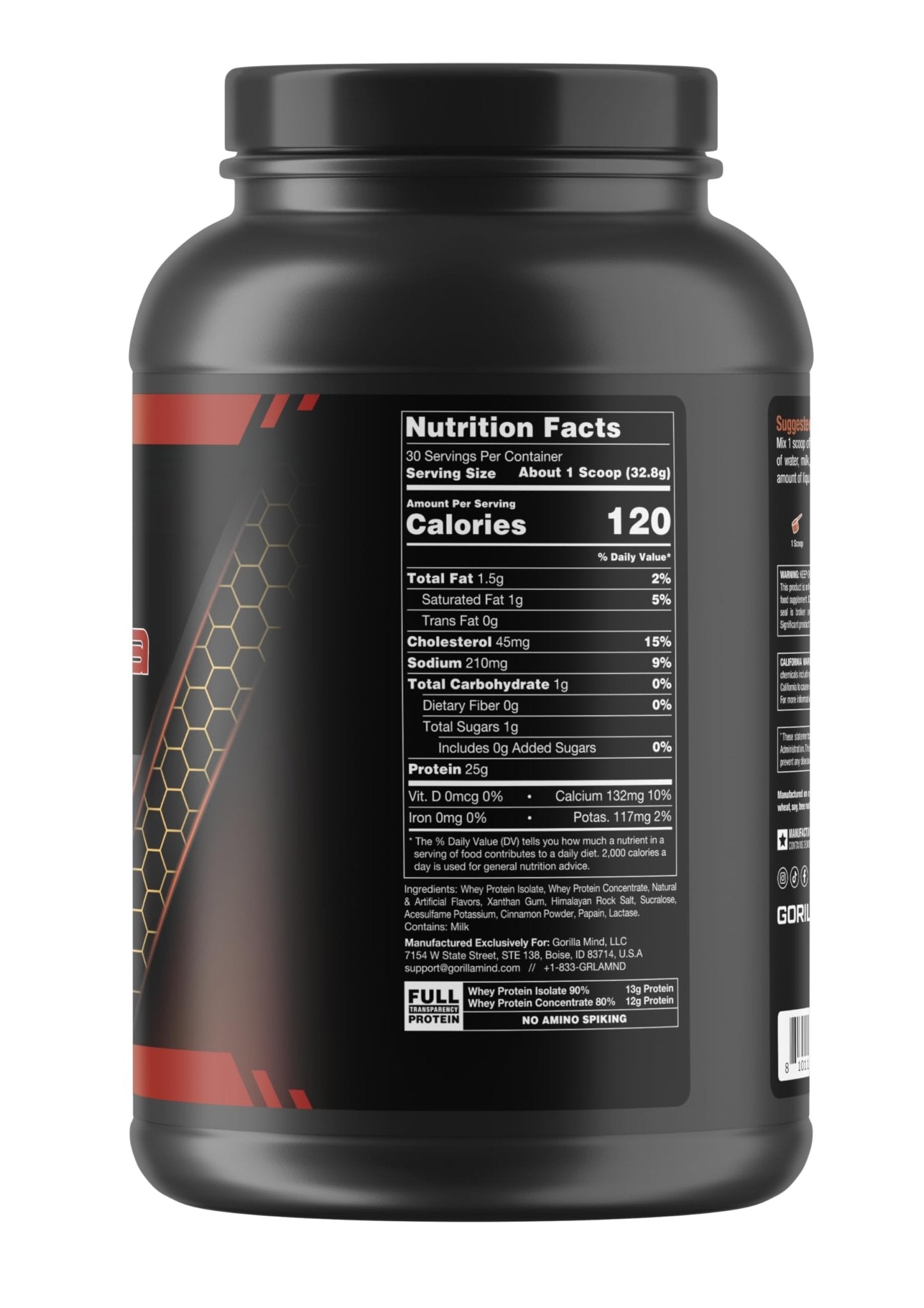 Gorilla Mode Premium Whey Protein - Cinnamon Churro / 25 Grams of Whey Protein Isolate - Maple Wellness Supplements