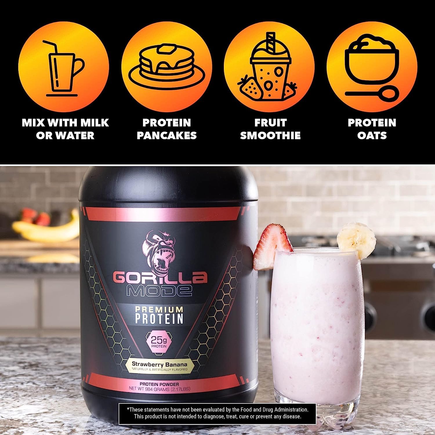 Gorilla Mode Premium Whey Protein - Cinnamon Churro / 25 Grams of Whey Protein Isolate - Maple Wellness Supplements