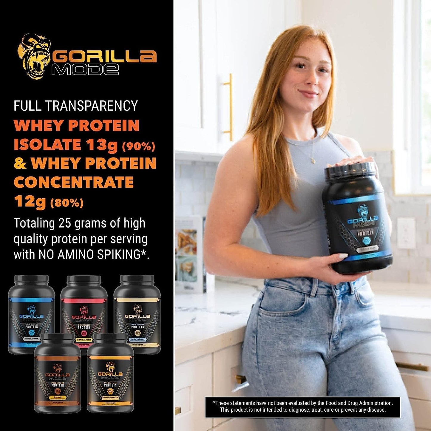 Gorilla Mode Premium Whey Protein - Cinnamon Churro / 25 Grams of Whey Protein Isolate - Maple Wellness Supplements