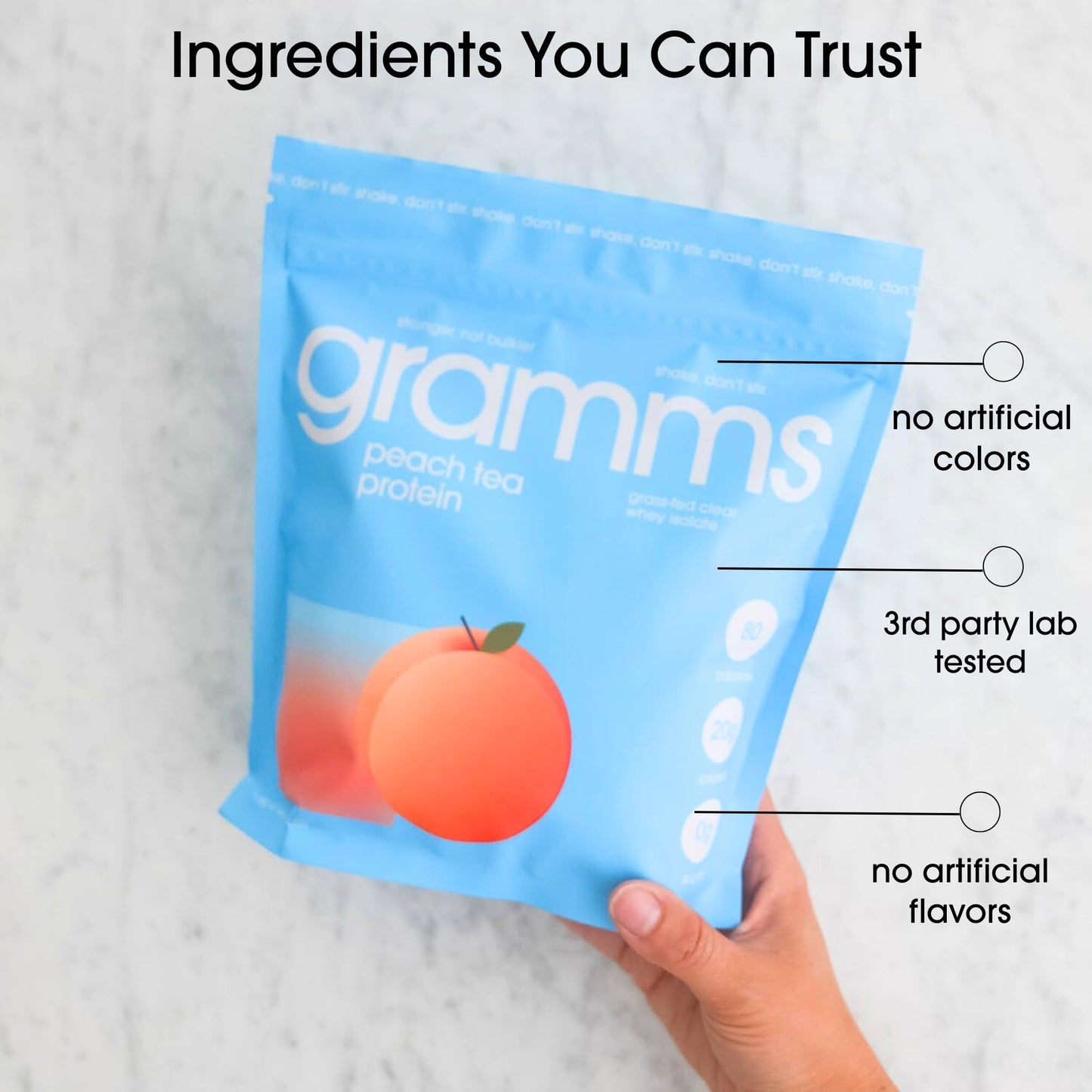 GRAMMS Clear Protein Powder Packets 20G Protein for Women & Men | Lactose Free, Grass-Fed Whey Isolate, Gluten Free, Zero Sugar, Gut Friendly, Non-Bloating - Maple Wellness Supplements