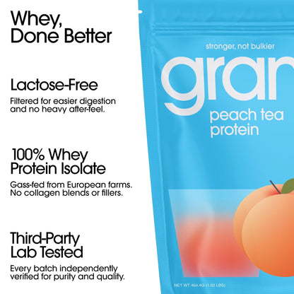 GRAMMS Clear Protein Powder Packets 20G Protein for Women & Men | Lactose Free, Grass-Fed Whey Isolate, Gluten Free, Zero Sugar, Gut Friendly, Non-Bloating - Maple Wellness Supplements