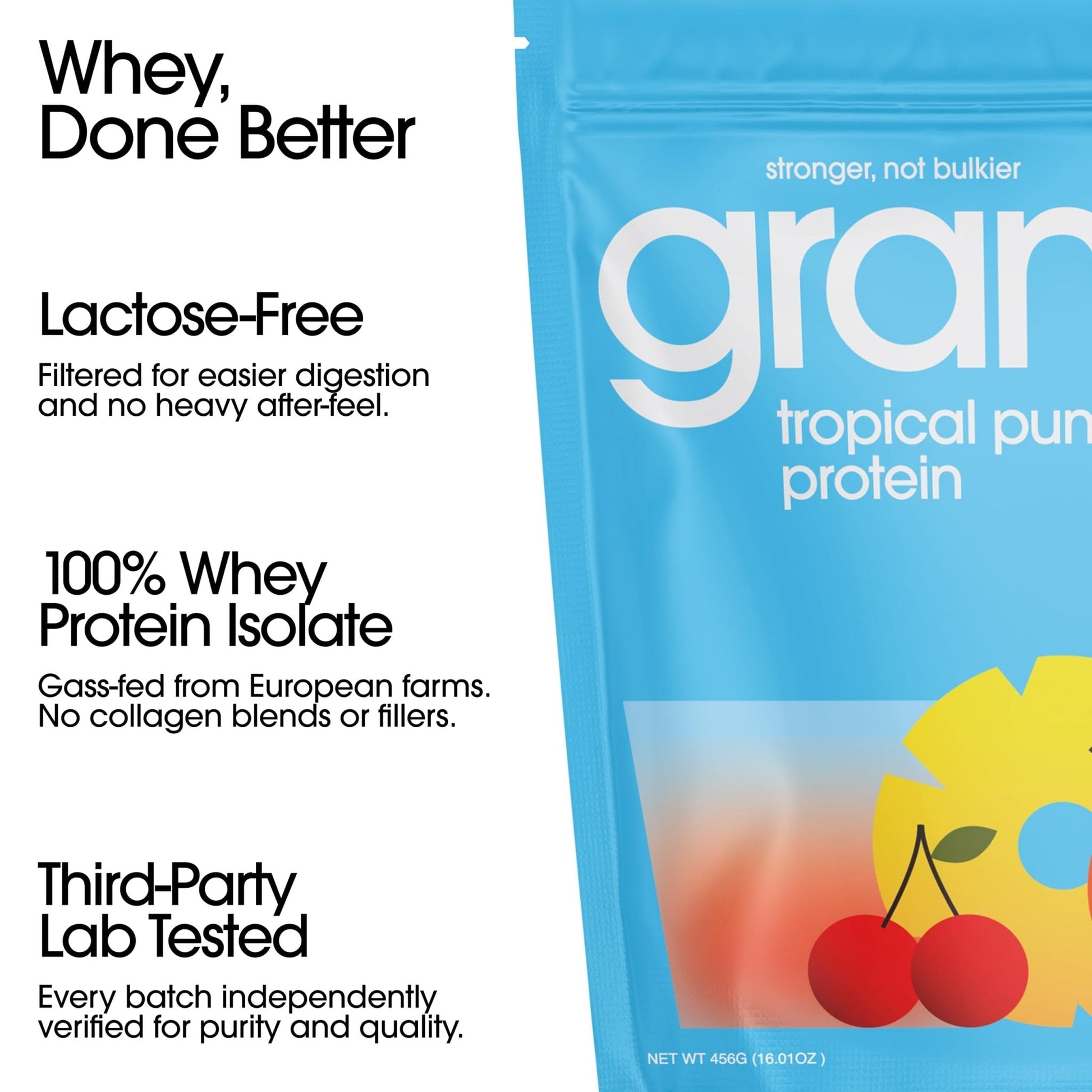 GRAMMS Clear Protein Powder Packets 20G Protein Sample Packets Variety Flavors for Women & Men | Lactose Free, Grass-Fed Whey Isolate, Gluten Free, Zero Sugar, Gut Friendly, Non-Bloating(9 Pack) - Maple Wellness Supplements