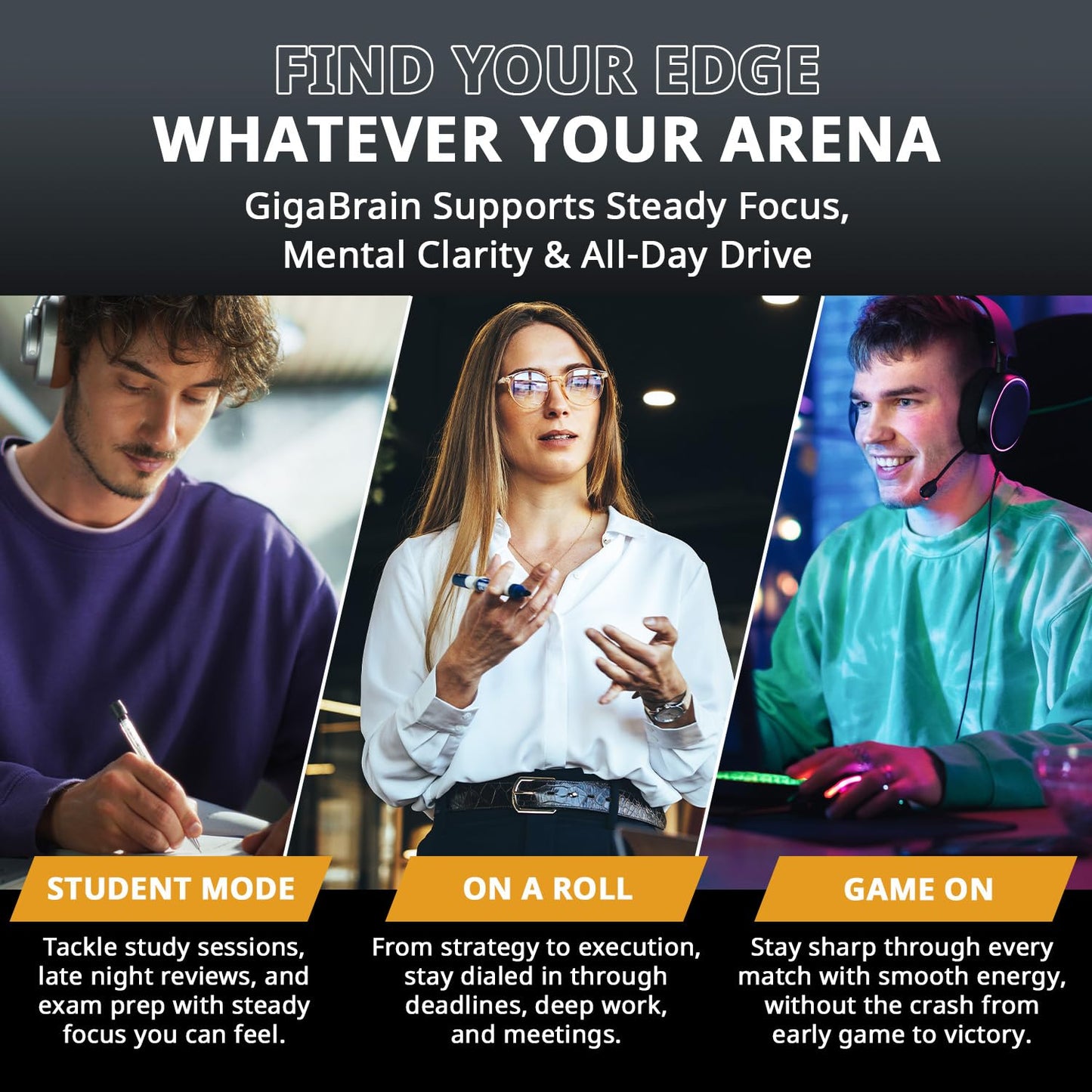 Granite Nutrition GigaBrain Nootropic Energy Powder – Cereboost, Alpha-GPC & ElevATP – Cognitive Focus Supplement for Sustained Energy & Performance – White Peach, 30 Servings - Maple Wellness Supplements