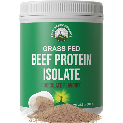 Grass Fed Beef Protein Powder - Lactose Free Great Tasting Beef Protein Isolate. Complete Animal Based Non Dairy Paleo Carnivore Supplement for Prime Muscle Building. No Whey. Chocolate Flavor - Maple Wellness Supplements