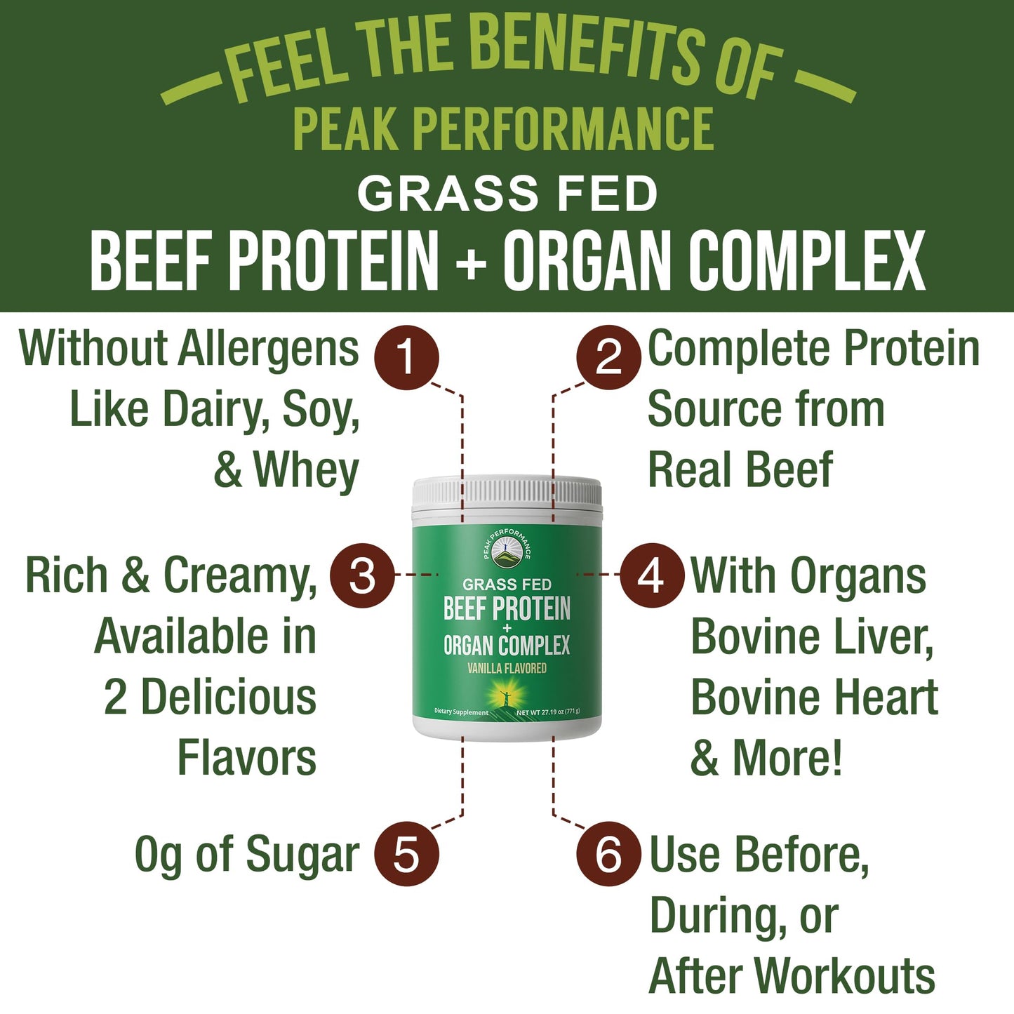 Grass Fed Beef Protein Powder + Organ Complex. Lactose Free Great Tasting Beef Protein Isolate. Animal Based Non Dairy No Whey Paleo Carnivore Supplement for Muscle Building. Vanilla Flavor - Maple Wellness Supplements