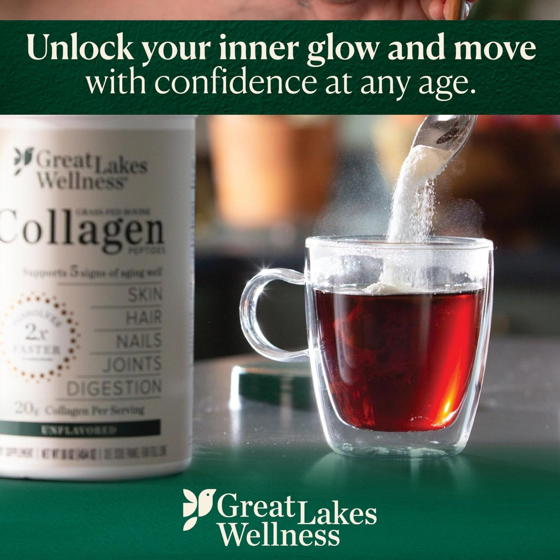 Great Lakes Wellness Collagen Peptides Powder – Supports Skin, Hair, Nails, Joints & Digestion – Hydrolyzed, Quick Dissolve - Maple Wellness Supplements