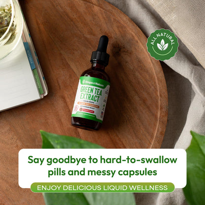 Green Tea 10:1 Extract 50% EGCG - Green Tea Liquid Drops - Vegan, 4X More Powerful Than Pills & Capsules - 2oz Antioxidant & Immune Supplement - Maple Wellness Supplements
