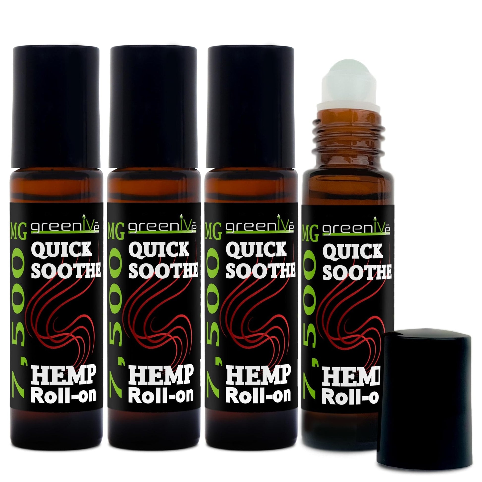 GreenIVe 7,500mg Hemp Roll-On Quick Soothe Therapeutic Essential Oil Blend for Topical Targeting Roll-On (4 Pack) - Maple Wellness Supplements