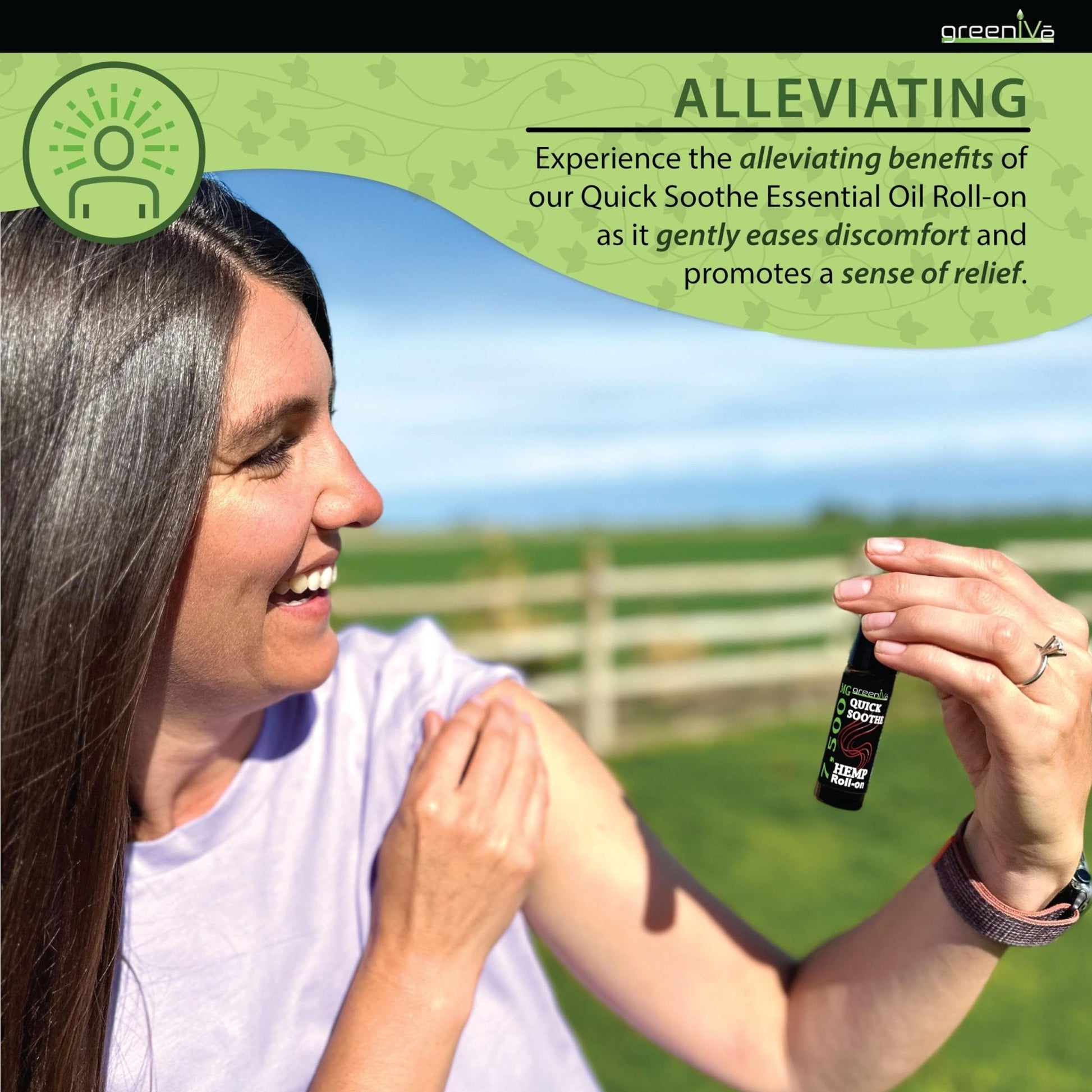GreenIVe 7,500mg Hemp Roll-On Quick Soothe Therapeutic Essential Oil Blend for Topical Targeting Roll-On (4 Pack) - Maple Wellness Supplements