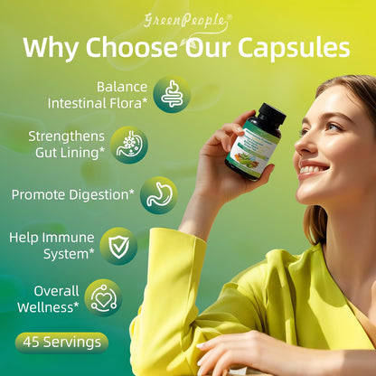 GREENPEOPLE Akkermansia Probiotics 15B CFU for Gut Function, 60CT Probiotics Supplement with Ceylon Cinnamon, Turmeric | Digestive Health & Metabolic Support - Maple Wellness Supplements