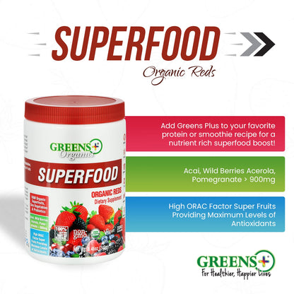 Greens+ Organic Reds Superfood Powder Organic Super Veggie Capsules - Maple Wellness Supplements