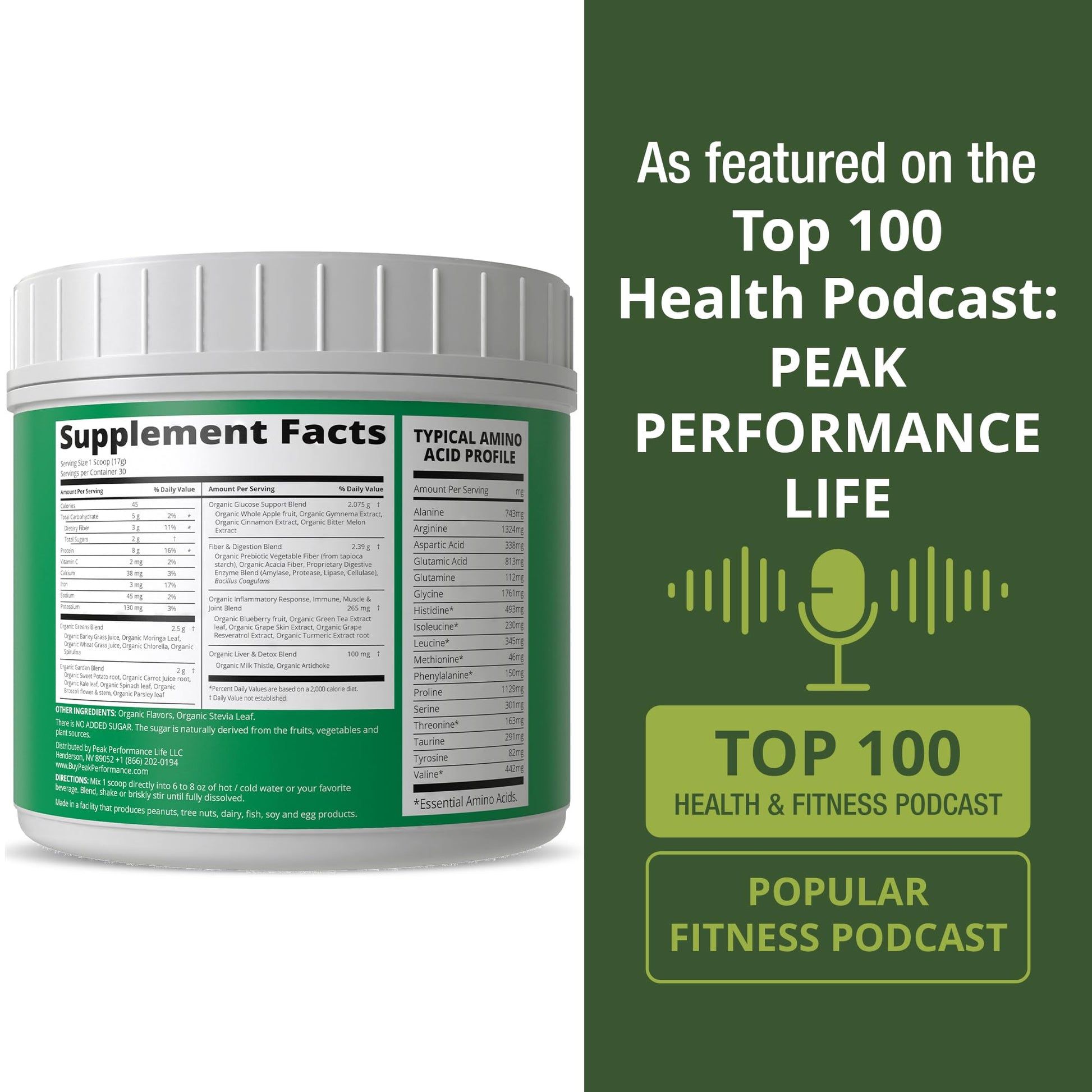 Greens Superfood + Grass Fed Collagen Peptides Powder - Ultimate Blend of Best Tasting Green Superfood with Pure Pasture Raised Hydrolyzed Protein Powder for Skin Hair + Joint Health - Maple Wellness Supplements