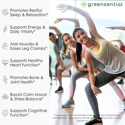 Greensential 5-in-1 Magnesium Complex 500mg | Glycinate, Malate, Citrate, Oxide & Aquamin® | for Sleep, Muscle & Heart Support | High Absorption, Vegan, 120 Capsules - Maple Wellness Supplements