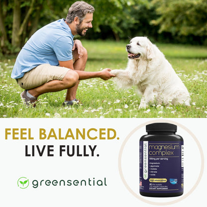 Greensential 5-in-1 Magnesium Complex 500mg | Glycinate, Malate, Citrate, Oxide & Aquamin® | for Sleep, Muscle & Heart Support | High Absorption, Vegan, 120 Capsules - Maple Wellness Supplements
