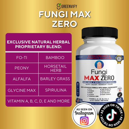 GREENVIFY Fungi Max Zero Hair, Nails & Skin Supplement. (1) - Maple Wellness Supplements