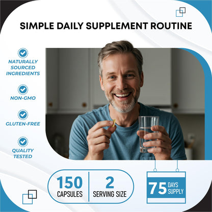 GUDOMET CORTISOL Wellness Magnesium Ashwagandha L-Theanine Phosphatidylserine Rhodiola Rosea Passionflower Lavender Chamomile -150 Capsules - Maple Wellness Supplements