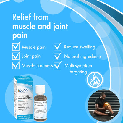 Guna Pain Management Relieves Muscle Pain, Muscle Soreness, Joint Pain, Swelling from Injuries & Bruises - 1 Ounce - Maple Wellness Supplements