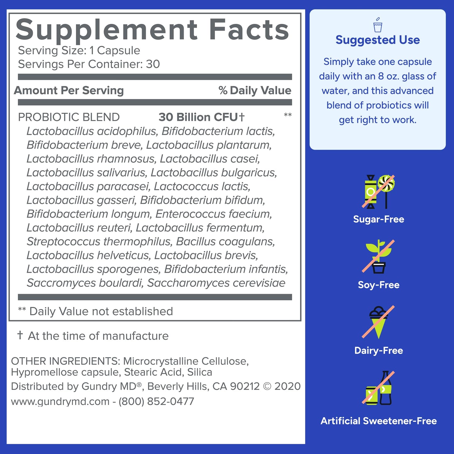 Gundry MD® 24 Strain Probiotic with 30 Billion CFUs, 30 Count - Maple Wellness Supplements
