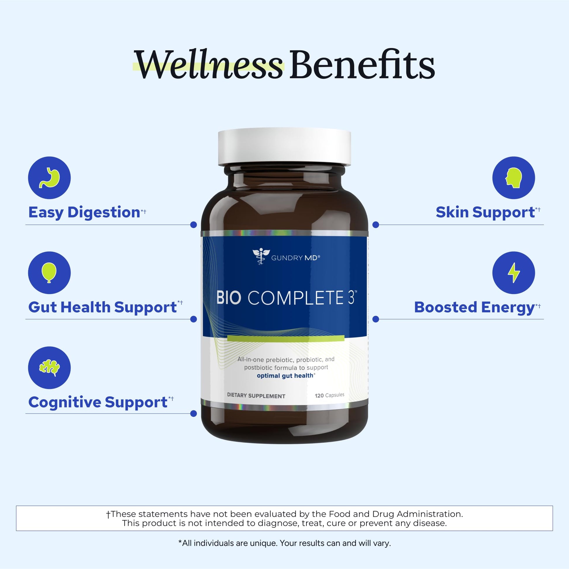 Gundry MD® Bio Complete 3, 3-in-1 Probiotics for Gut Health, Probiotic Supplements for Digestion, Supplement Supporting Bloating, Gas, Food Cravings - Maple Wellness Supplements