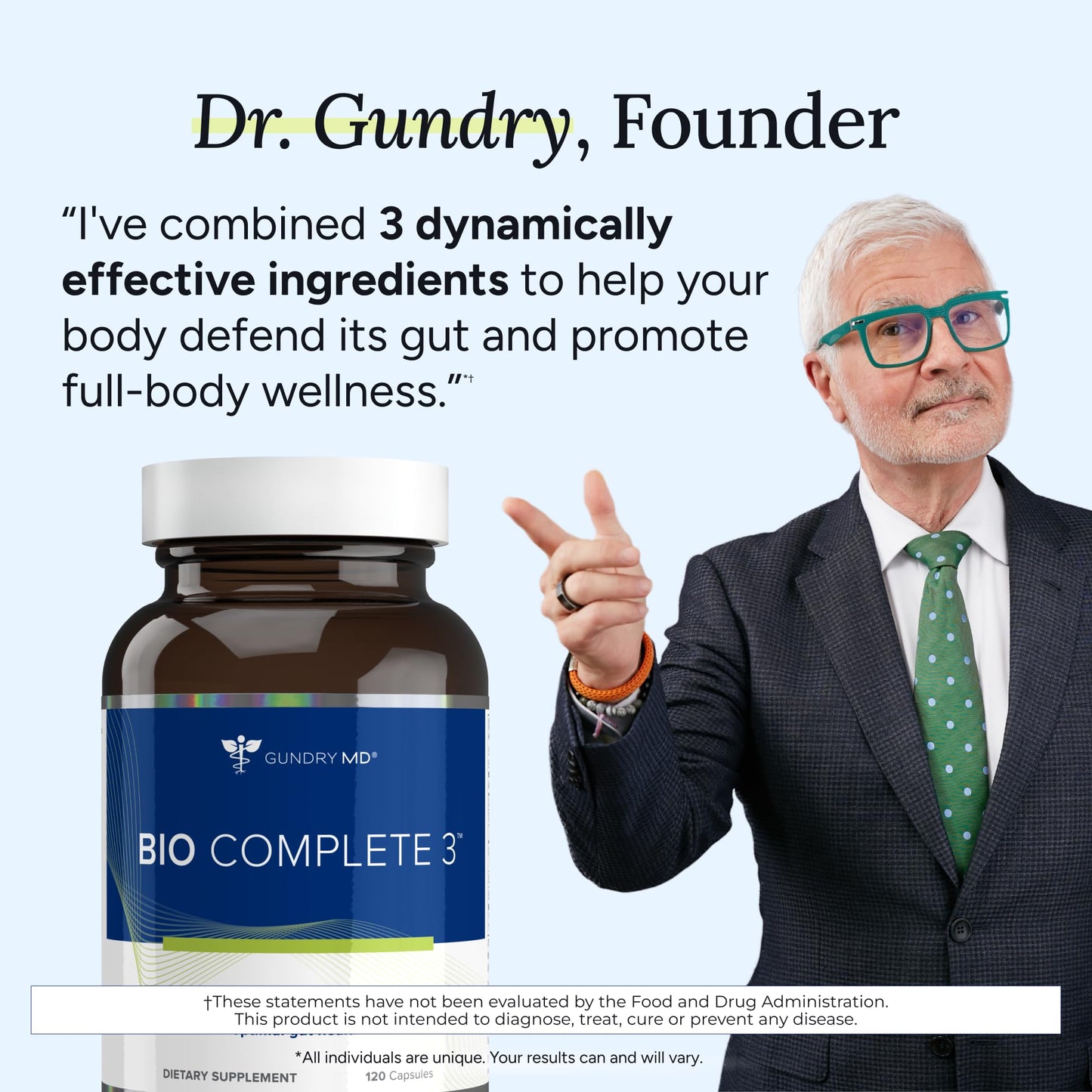 Gundry MD® Bio Complete 3, 3-in-1 Probiotics for Gut Health, Probiotic Supplements for Digestion, Supplement Supporting Bloating, Gas, Food Cravings - Maple Wellness Supplements