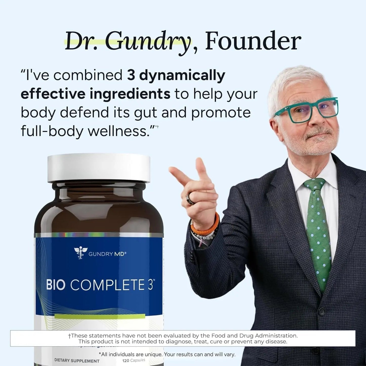Gundry MD® Bio Complete 3 - Prebiotic, Probiotic, Postbiotic to Support Optimal Gut Health, 30 Day Supply (90 Day Supply) - Maple Wellness Supplements