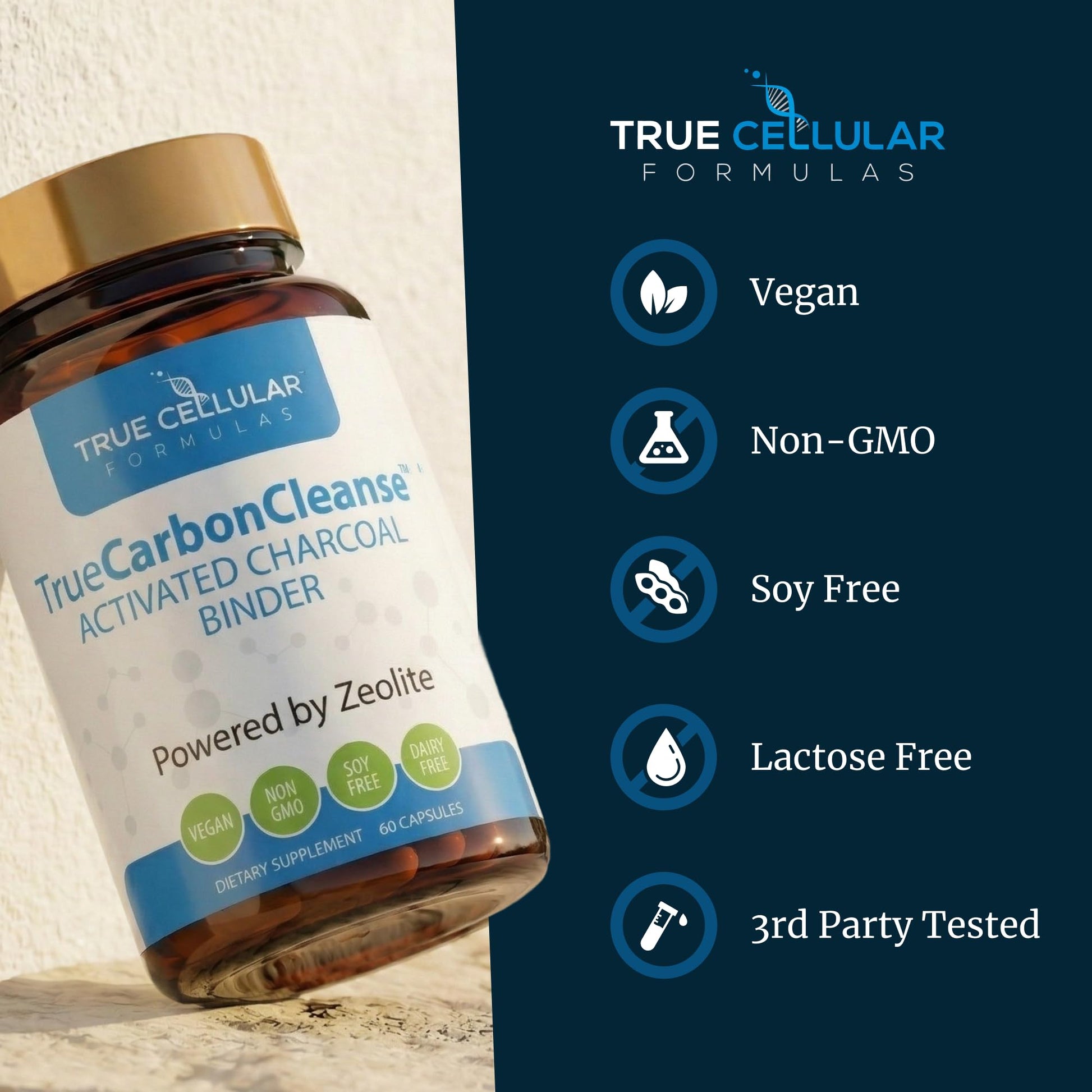 Gut Detox & Liver Cleanse - Organic Activated Charcoal Capsules with Clinoptilolite Zeolite Binder - TrueCarbonCleanse™ Carbon Supplement - 60 Bamboo Charcoal Pills - Maple Wellness Supplements