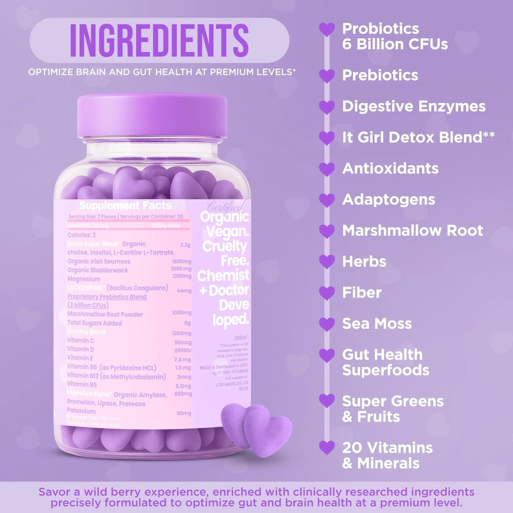 Gut Health Cleanse Detox Gummies for Women & Teens – Probiotics, Prebiotics, Digestive Enzymes & Superfoods Greens Blend – Vegan Daily Digestive Supplement for Bloating Relief, Debloat & Gut Wellness - Maple Wellness Supplements